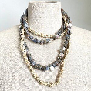 3 Beach Shell and Snail Shell Necklaces